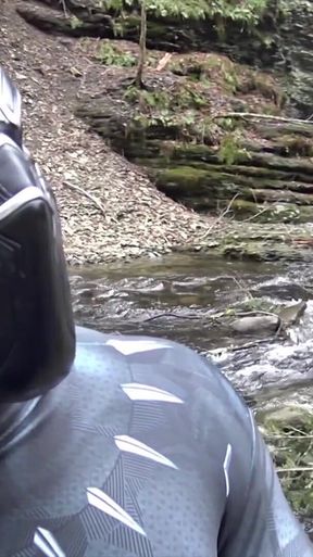 Black Panther Fucks and Breeds Tight Black Hole Outdoors