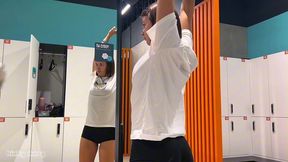 forbidden gym bathroom ritual - yellow piss & climax