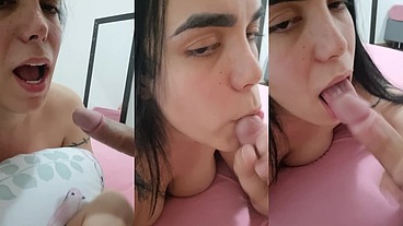 I sucked, sucked and in the end I got your sweet milk... I love sucking a very hard and soft cock, I feel fulfilled when I make the man relieve himself in my little mouth