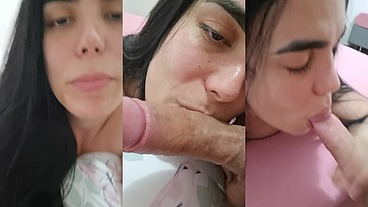 I sucked, sucked and in the end I got your sweet milk... I love sucking a very hard and soft cock, I feel fulfilled when I make the man relieve himself in my little mouth
