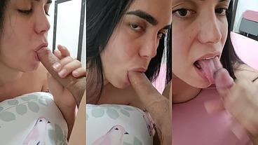 I sucked, sucked and in the end I got your sweet milk... I love sucking a very hard and soft cock, I feel fulfilled when I make the man relieve himself in my little mouth
