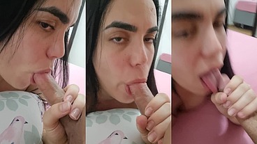 I sucked, sucked and in the end I got your sweet milk... I love sucking a very hard and soft cock, I feel fulfilled when I make the man relieve himself in my little mouth