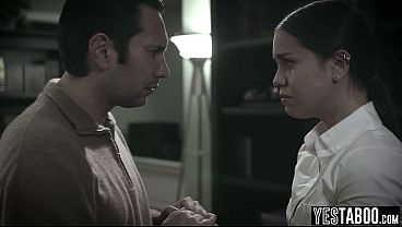 Depressed Latina teen student seduces teacher and shows off her big boobs