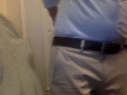 Inspector's Clothes Torn Off By Equipment