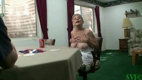 Strip poker with step-grandma reaps unexpected reward