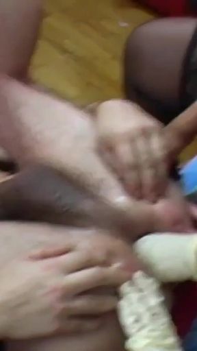 Very Nasty Hand Fisting Two Whores for an Older Dirty Man