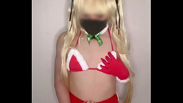 santarina femboy faps and cums
