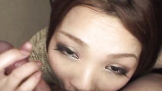 Japanese gal Rinoa Yuuki blows cock into point of view uncensored