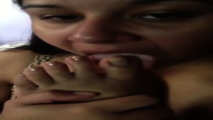 Self sucking feet latina