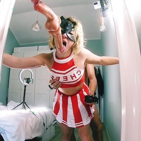 Nasty Cheerleader with butt plug