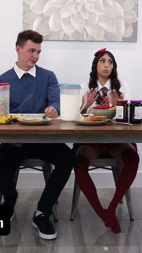 Caught! My Honor Student Girlfriend and I Fuck While Her Parents Are Home   Clip 1