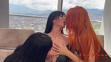 The famous Yenifer Chacon teach to have anal sex for the first time to a redhead pretty girl and a Venezuelan delicious girl
