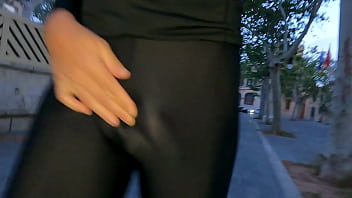 Going out in sexy tight sport clothing (public exhibitionist)