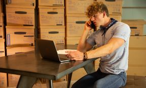 Dudes fuck in the back of the office in loud duo