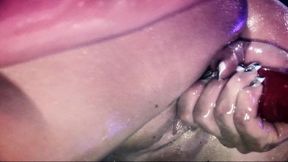 l. badcock and amber leigh oil up for a lesbian fuckfest