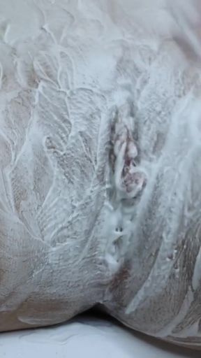 Extreme closeup of hairy tight pussy shaving!   Clip 1