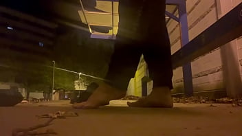 Rebeca Adams worships feet in the park