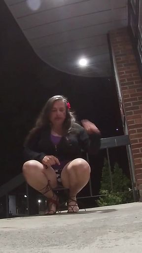 Outdoors Mature CD Going up and Down Stairs Solo Video