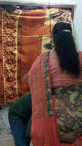 Mathvan, Who Lives in the Same House, Saw the House Owner's Wife Wearing Panties and Wants to Taste Her.   Clip 1