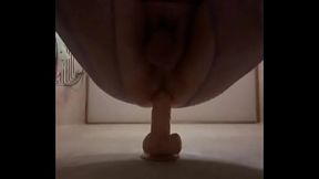 Purple Bodystocking Dildo Ride