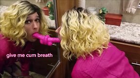 Sissy crossdresser kali milking her schlong