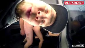 BUMSBUS Brunette Porn Star Lullu Gun Picks Up Two Guys To Fuck Them LETSDOEIT