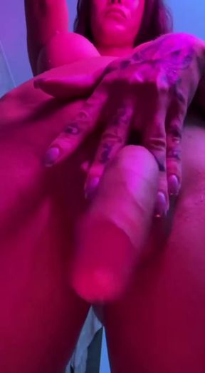 Focus on Wet Big Girl Cock