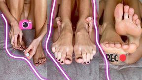 Pained nails and pussy rubbing