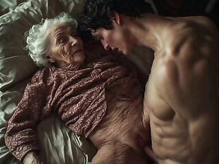 80 year old granny enjoys 18 year old hard dick - Male voice roleplay audio AI Generated