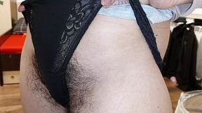 Naughty sexy MILF tries on naked clothes in bed