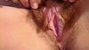 Look how hairy my pussy is from years of using huge dildos in my face and back.