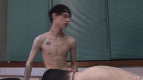 Bareback Business Twink Threeway Fuck