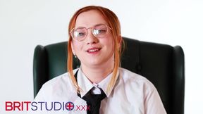 Sexy Redhead Secretary Gives JOI