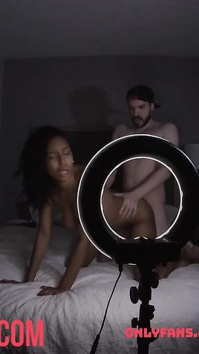 Gonzo Strip and Fuck with Hot Black Babe Bts