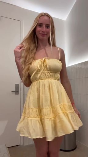 Getting freaky in the public bathroom...i hope someone would peek in