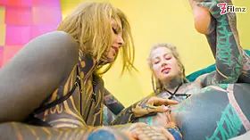 Heavy Tattooed Lesbians Riding Big Toys - Anal, ATM, Fatnasy Dildos - Alt-girls, Punk, Goth, Hippie and Split Tongue