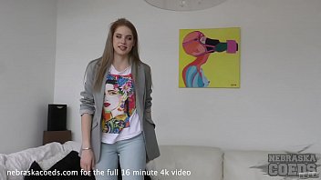 super fresh new 18yo margarita nervously doing her first ever casting