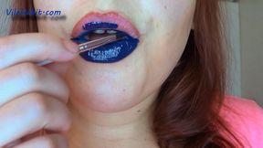 Deep Blue Lips: Sophia Sylvan Lipstick Fetish 720p mp4