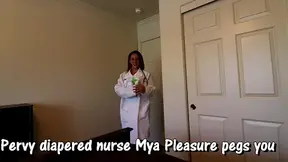Pervy Nurse Mya loves diapers pegs you during change