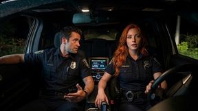 beautiful redhead policewoman is seduced by her patrol partner and since she had a lot of time without fucking, she can t miss the opportunity to do it, porn in spanish