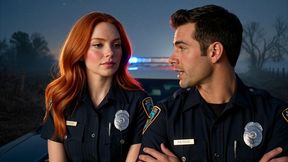 beautiful redhead policewoman is seduced by her patrol partner and since she had a lot of time without fucking, she can t miss the opportunity to do it, porn in spanish