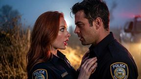 beautiful redhead policewoman is seduced by her patrol partner and since she had a lot of time without fucking, she can t miss the opportunity to do it, porn in spanish
