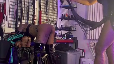 Mistress Unknown spanks and fucks submissive slut Tinee Badass BDSM Barbie