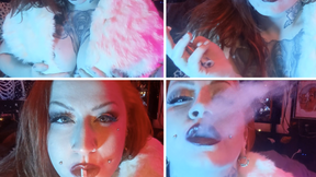 Redhead Bombshell Smokes in Fur
