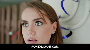 FamilyMoans  -  When stepbrother Johnny arrives at the party, he starts grilling some hotdogs, and sneakily gives some to Selena who starts sucking on his wiener as a way to say thank you