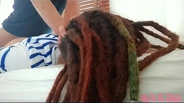Dreadhead Clio receives hard morning anal