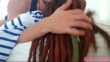 Dreadhead Clio receives hard morning anal
