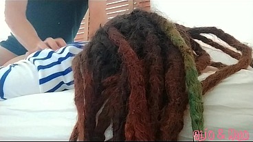 Dreadhead Clio receives hard morning anal