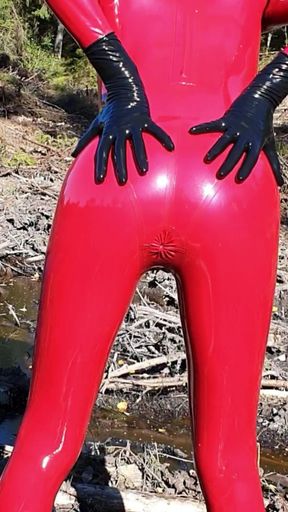 OnlyFans teaser - Latex catsuit in the forest