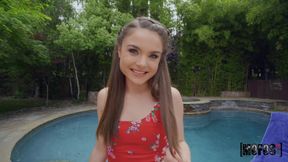 Brunette's Teeny Passion Turns into Wild Outdoor Intense Heat